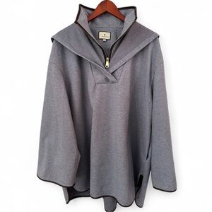 Tuckernuck Powell Anorak pullover hooded quarter zip leather piping XXL